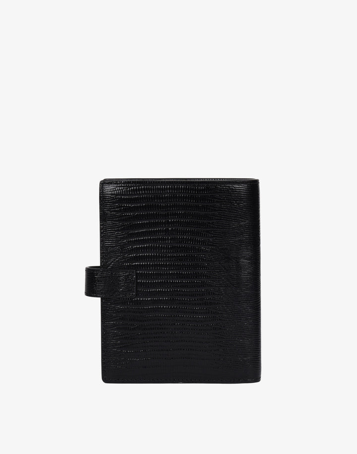 hyer goods recycled leather travel passport wallet embossed black lizard#color_black-lizard