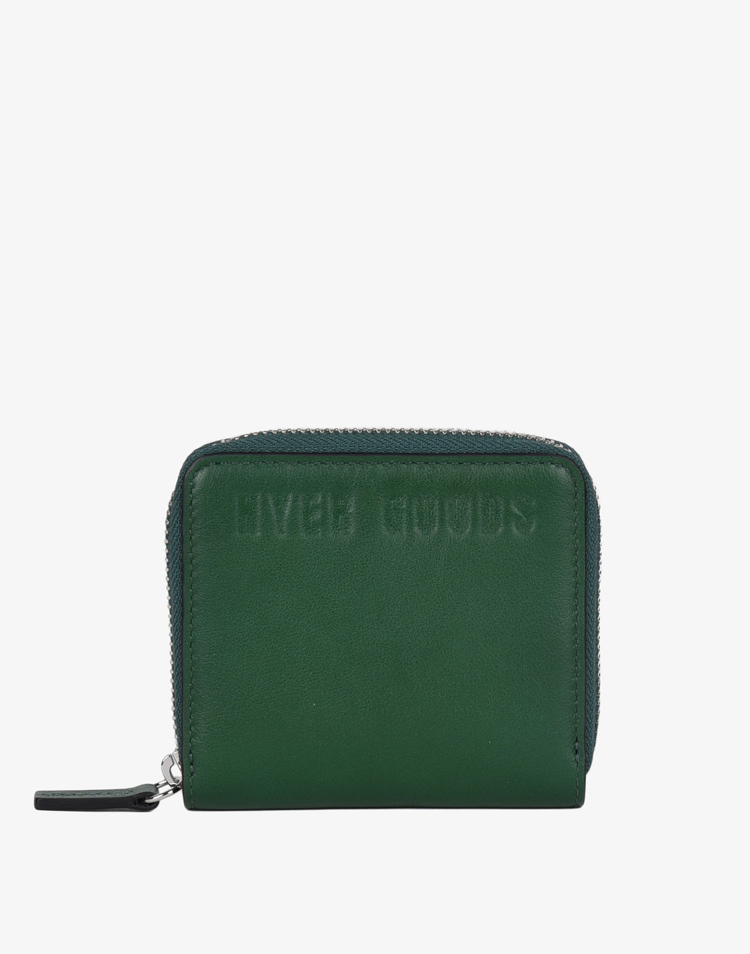 hyer goods recycled leather zip around wallet green#color_green