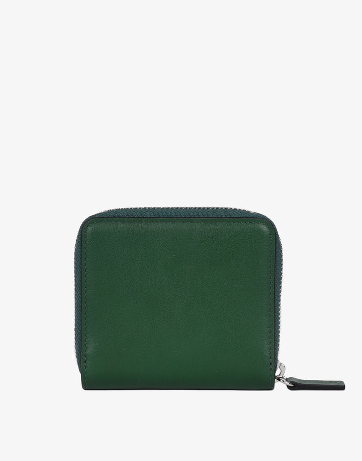 hyer goods recycled leather zip around wallet green#color_green