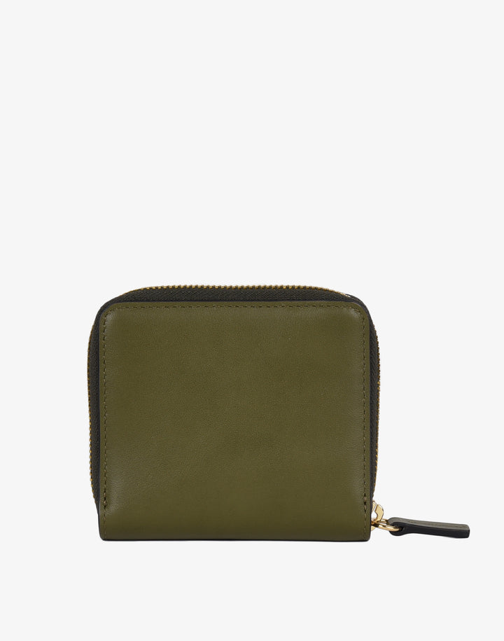 hyer goods recycled leather zip around wallet olive#color_olive