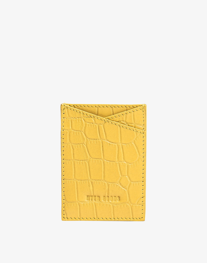 Hyer Goods_Phone Wallet_Mustard Croc_#color_mustard-croc